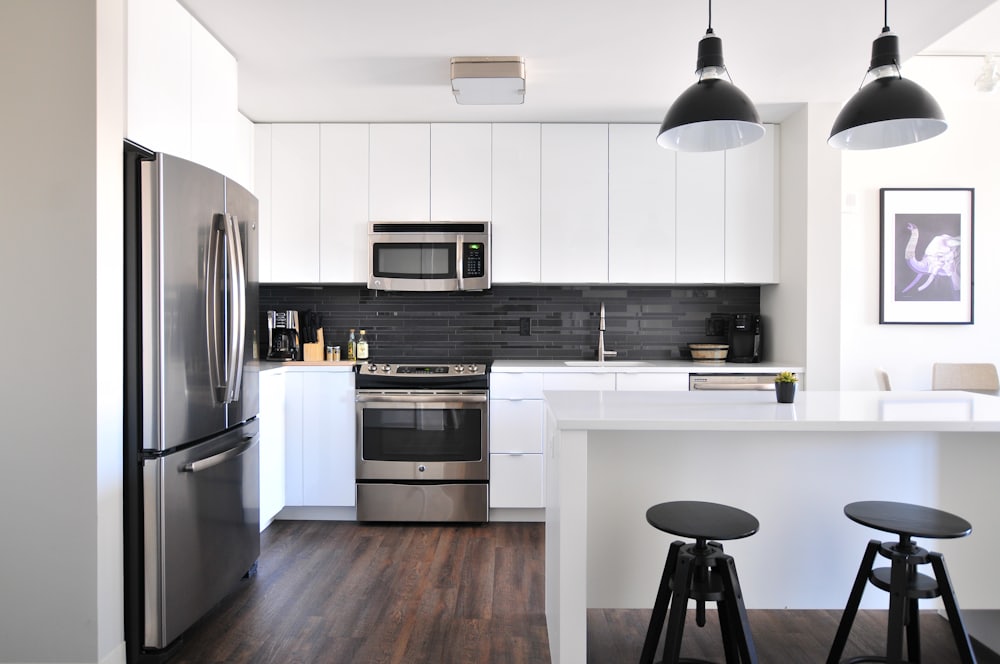 Modest, move-in-ready starter home kitchen